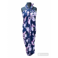 Duża sukienka plażowa - eleganckie PAREO XXL szyfon różowa orchidea